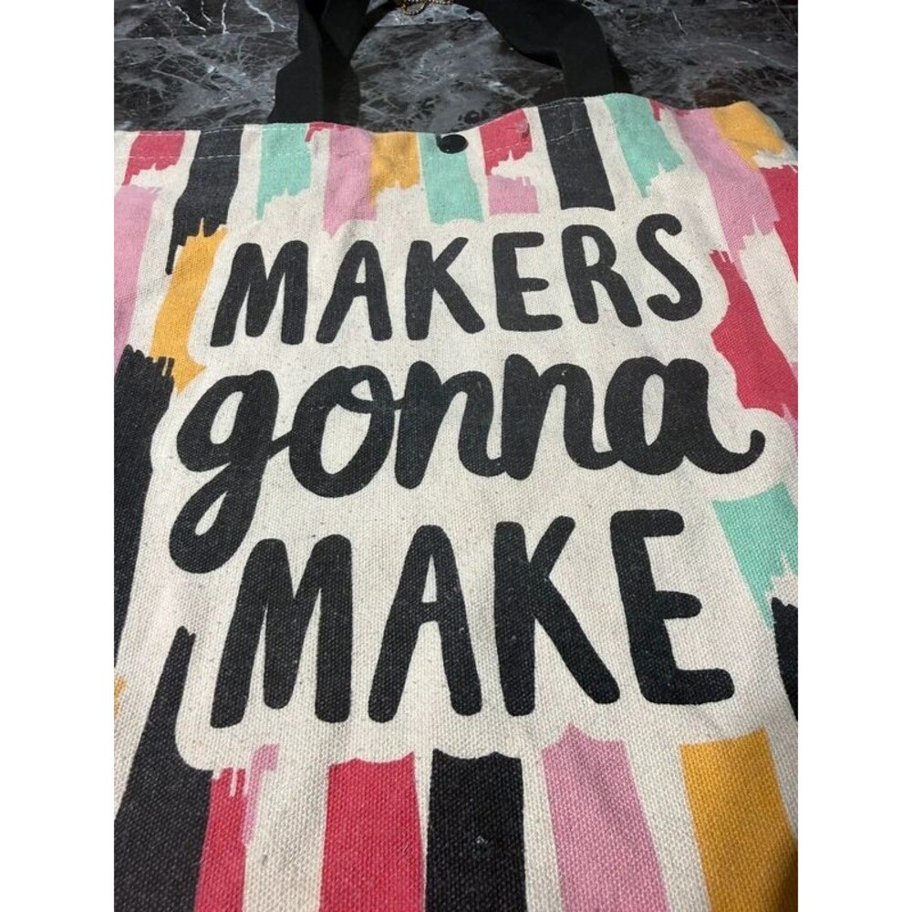 Crafting makers canvas colorful tote